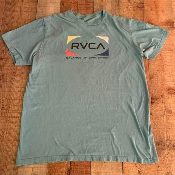 RVCA women’s size large blue short sleeve graphic tshirt tee - Picture 1 of 6